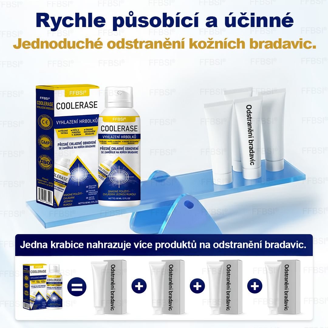 FFBSI® 💕 CoolErase Sprej pro regeneraci pokožky (Bradavice, Puchýře, Ekzém, Lupy, Kožní keratózy, Akné, Kožní výrůstky, Jizvy, Mateřská znaménka)