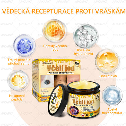 ✅𝖠𝖯𝖪𝖠𝖯𝖪® Krém s včelím jedem na obnovu pokožky 🐝 pomáhá při řešení kožních problémů, jako jsou: vrásky, jizvy, pigmentové skvrny, strie, akné, lupénka, ekzém, kožní léze, podráždění, záněty a další kožní potíže.